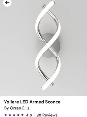 LED Twisted Wall Sconces in Chrome and White (2)